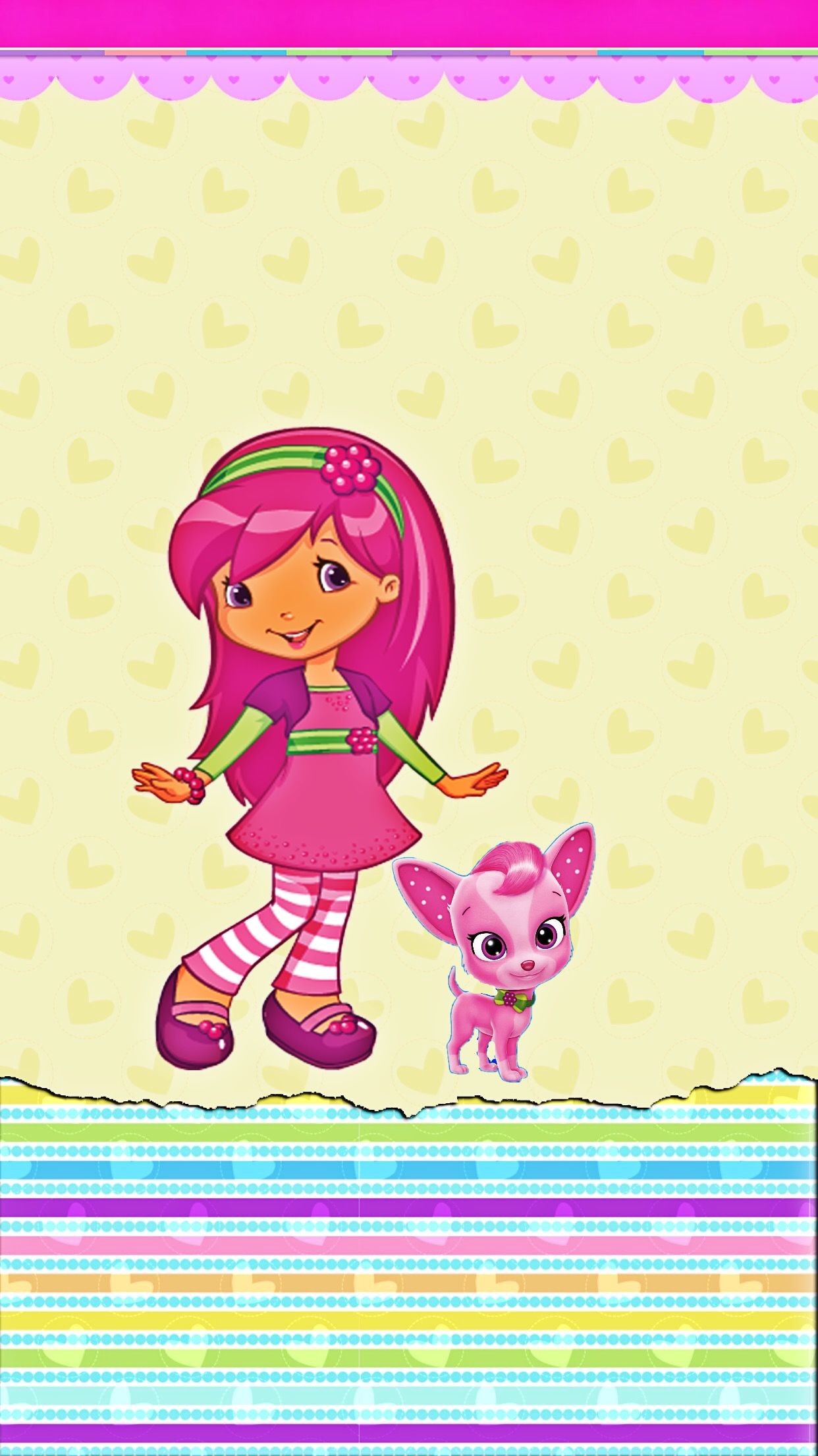 Beautiful Wallpaper, Colorful Wallpaper, Wallpaper - Cartoon Wallpaper Strawberry Shortcake - HD Wallpaper 
