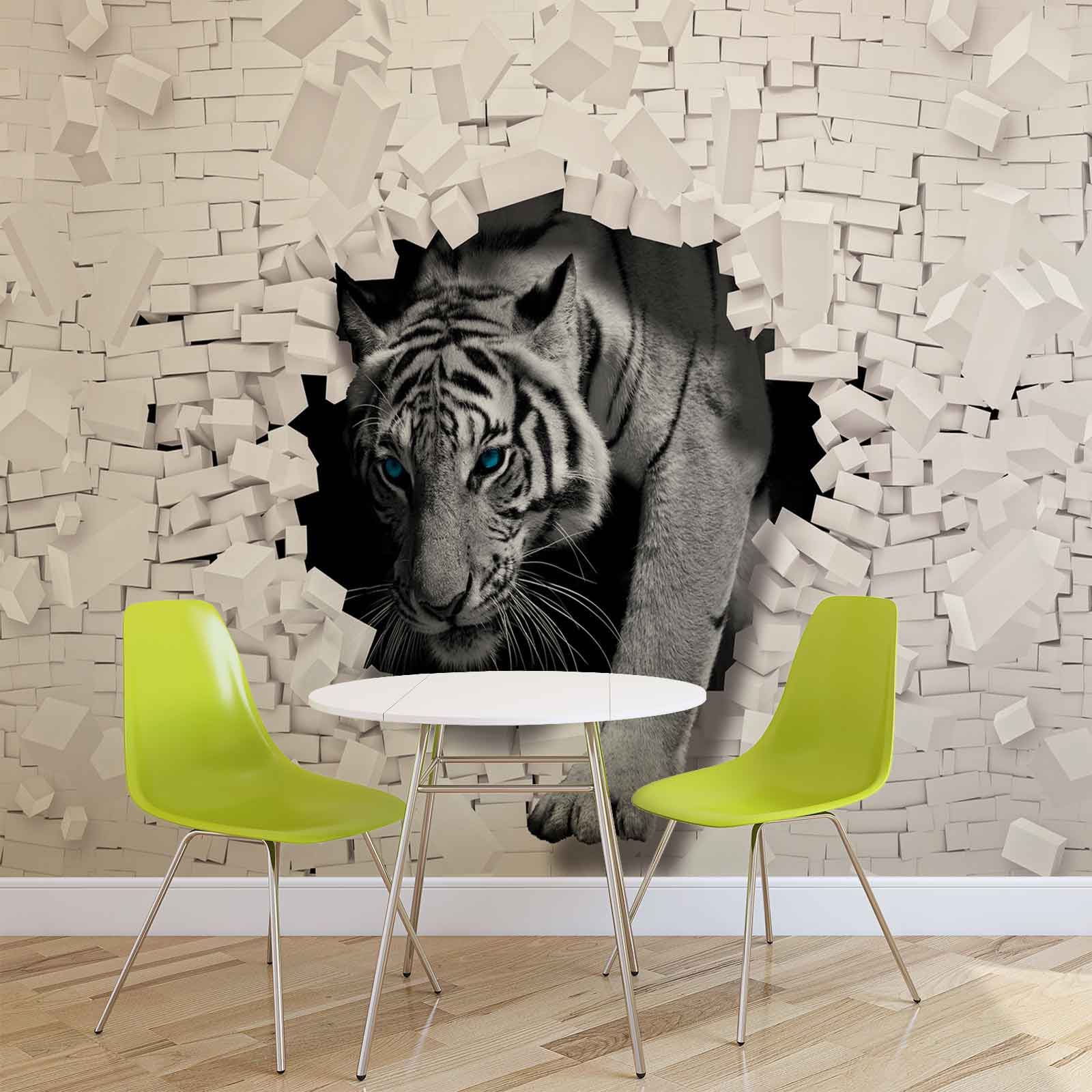 87 Beautiful 5 Best Of Yellow Bedroom Wallpaper Ebay - Hole In Wall Mural - HD Wallpaper 