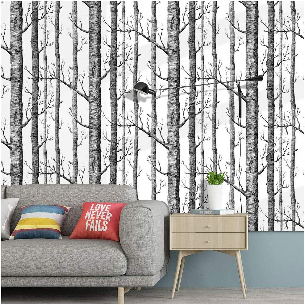 Black White Trees Wallpaper Texture - HD Wallpaper 