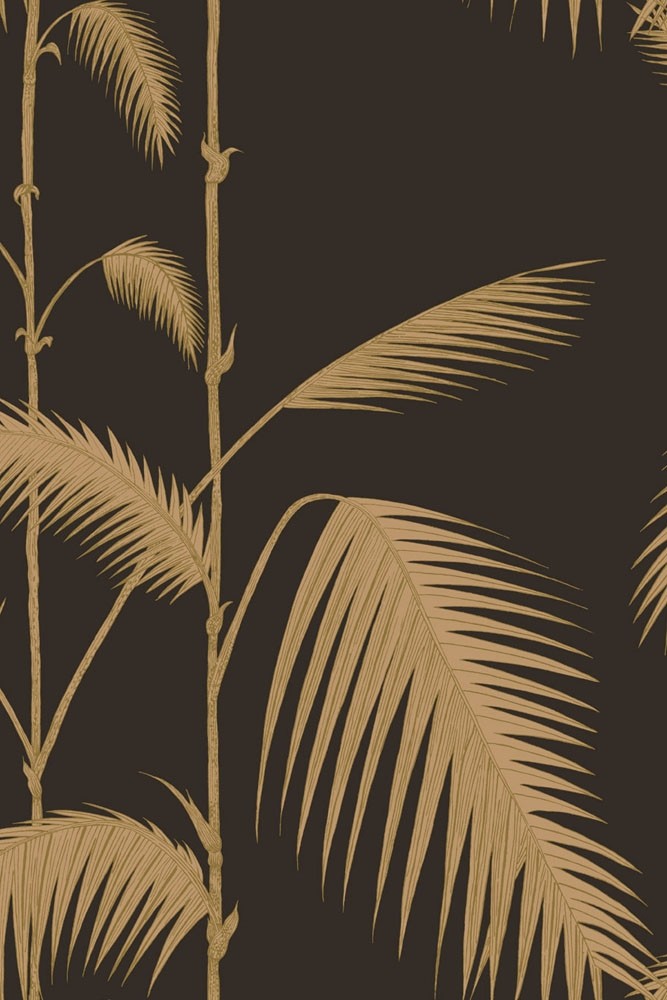 Palm Leaf Wallpaper Black - HD Wallpaper 