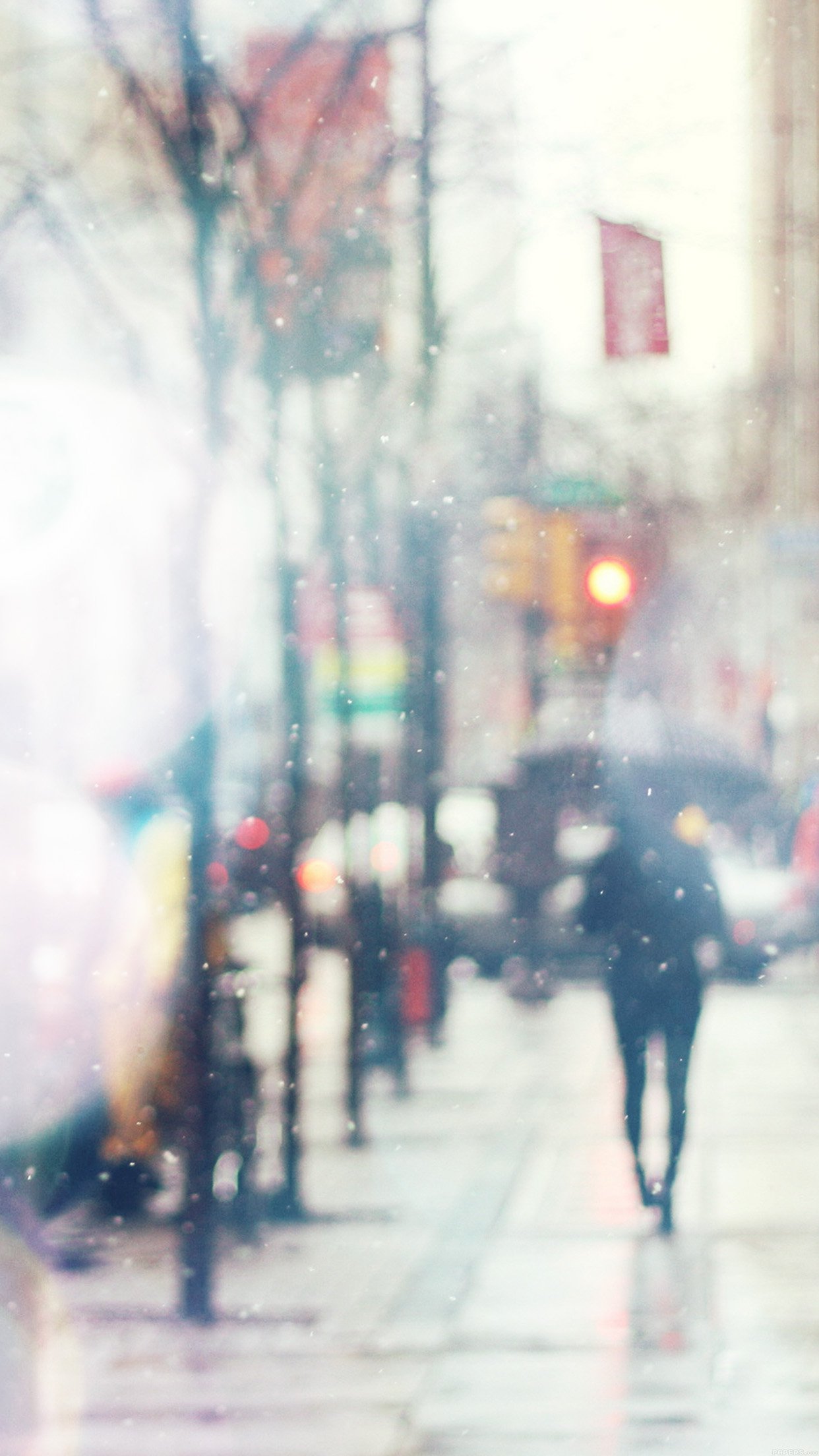 Snow Street Bokeh Flare Winter Walk City Day Nature - Winter Walk Background Hd - HD Wallpaper 