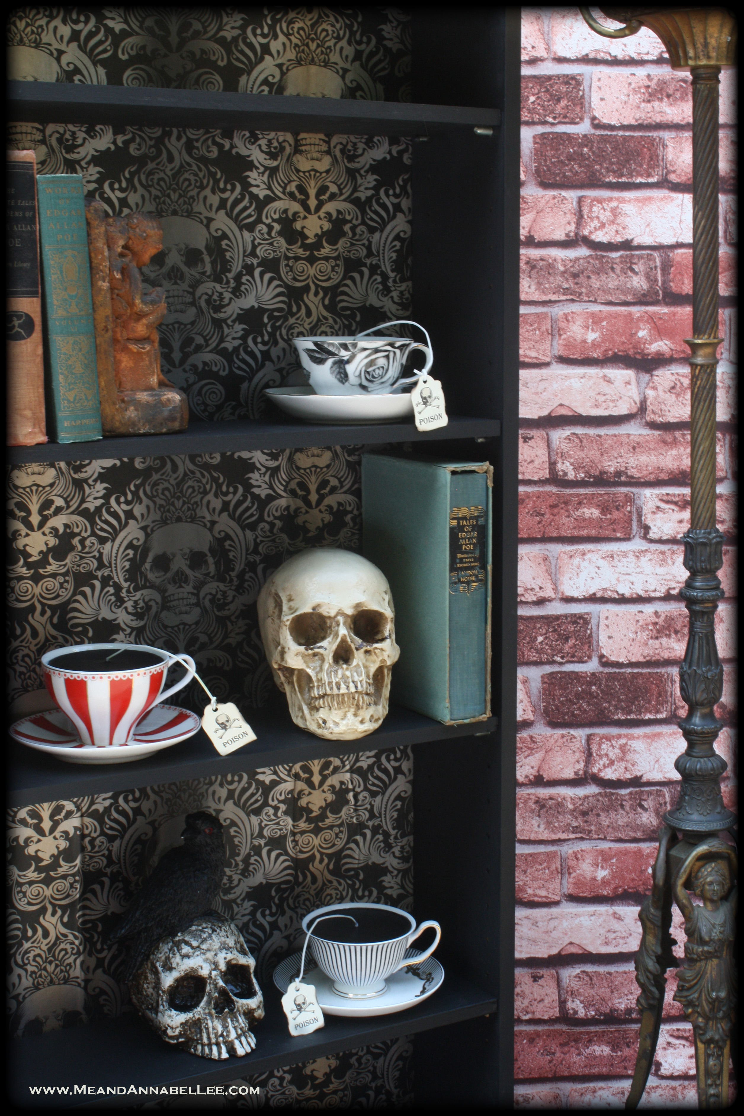 Diy Gothic Skull Bookcase - Bookcase - HD Wallpaper 