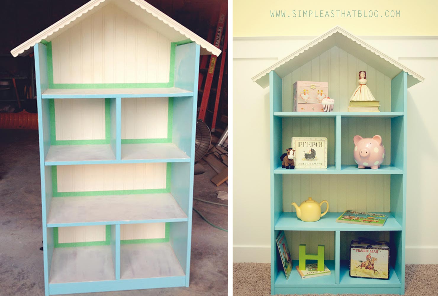 Bookshelf Blue House - Book Shelf - HD Wallpaper 