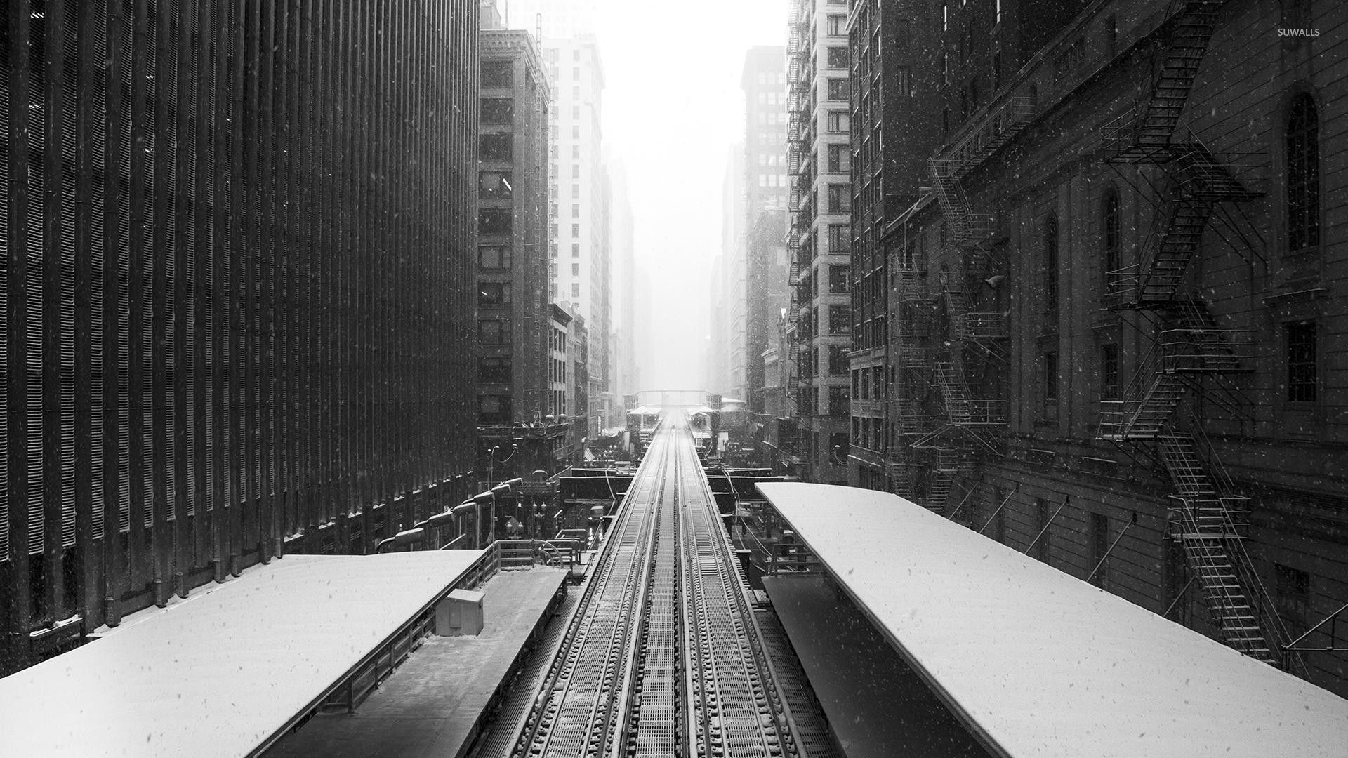 Snow City Black And White Hd - HD Wallpaper 