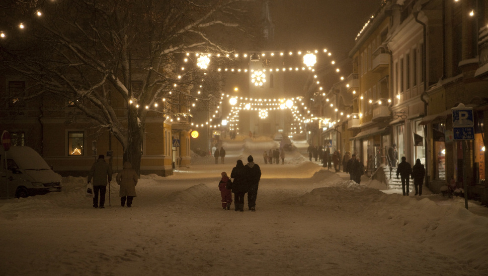 New Year, Snow, Christmas, Street, Winter, The Night, - Новый Год Ночь Улица - HD Wallpaper 