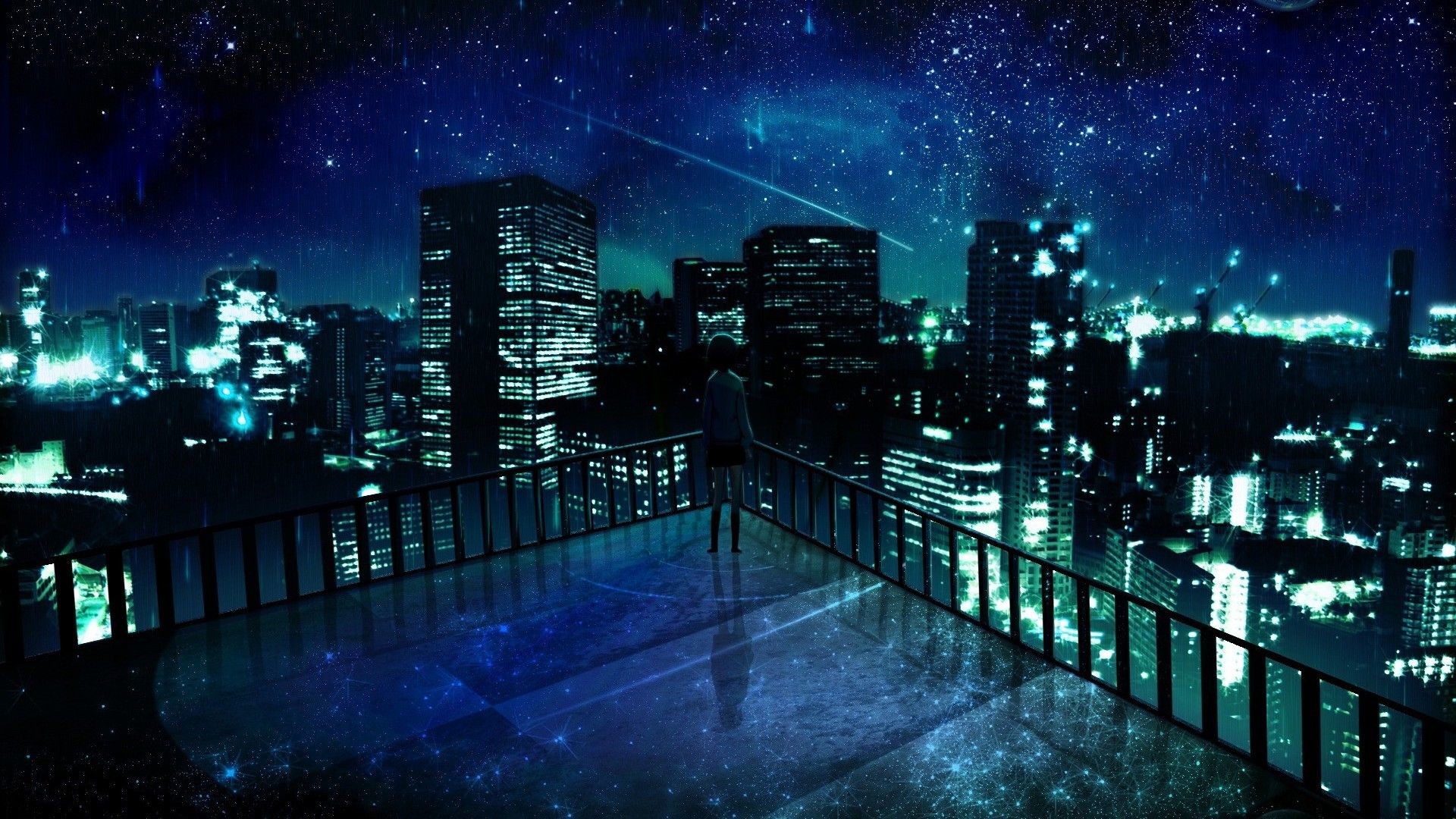 1920x1080, Stunning Anime City Wallpaper 42583 
 Data - Anime Dark City Background - HD Wallpaper 