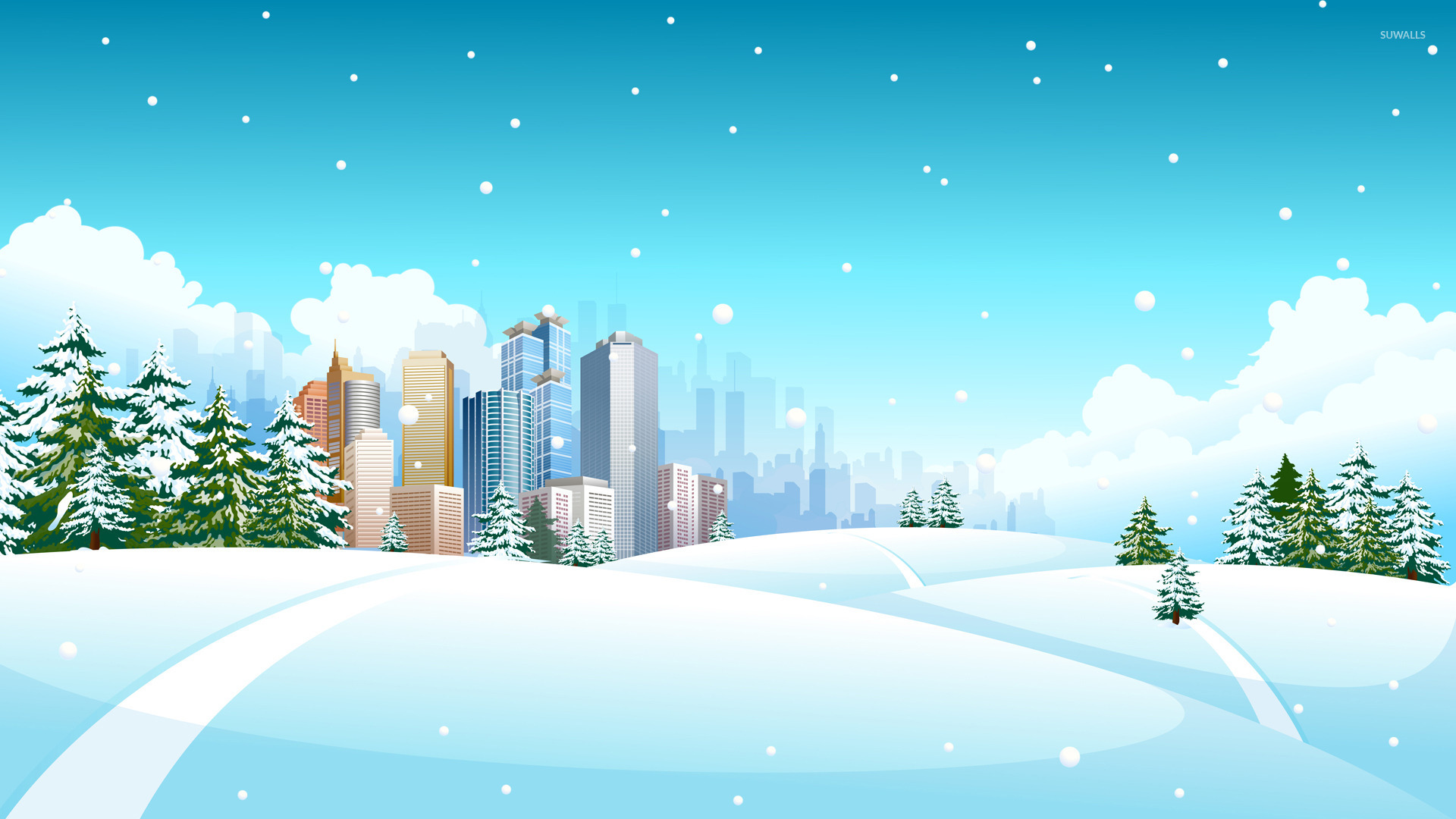 Snow Cartoon Background Hd - HD Wallpaper 