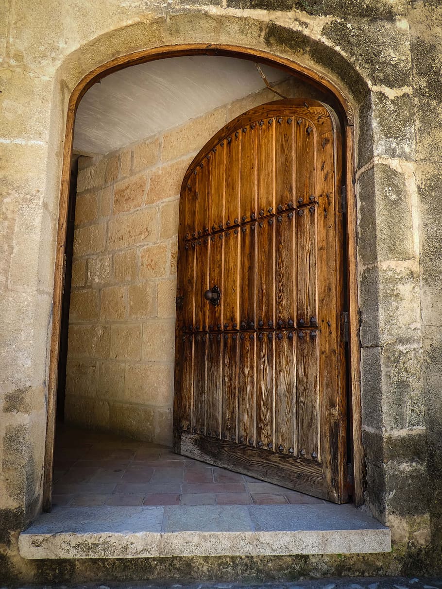 Opened Brown Wooden Door, Entrance, Open Door, Opening - Old Door Opening - HD Wallpaper 