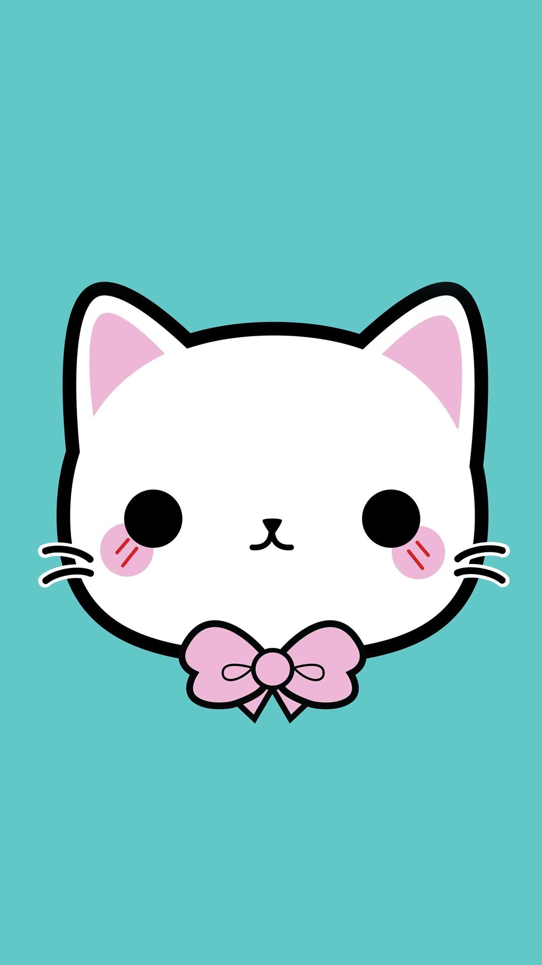 Bow Kitty And Like Omg Get Some Yourself Some Pawtastic - Cute Kawaii Cat Faces - HD Wallpaper 