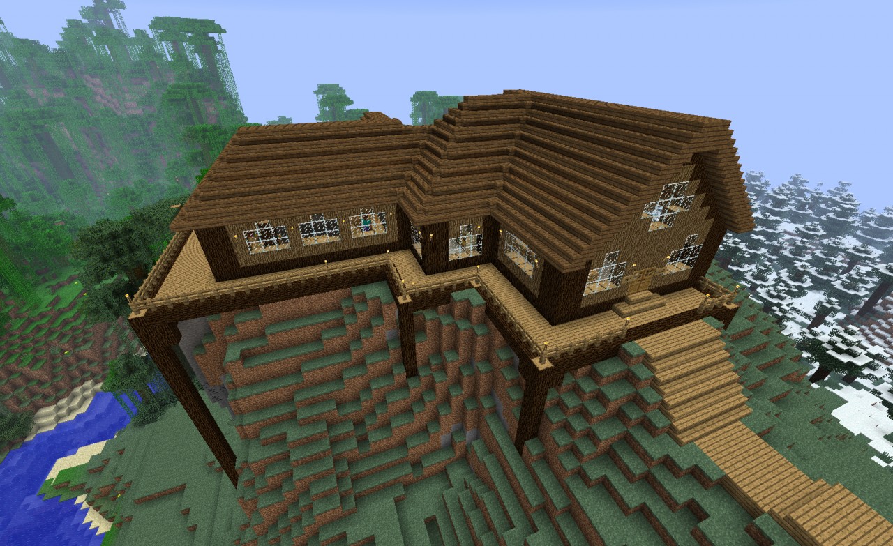 Cool Wooden Houses Minecraft - HD Wallpaper 