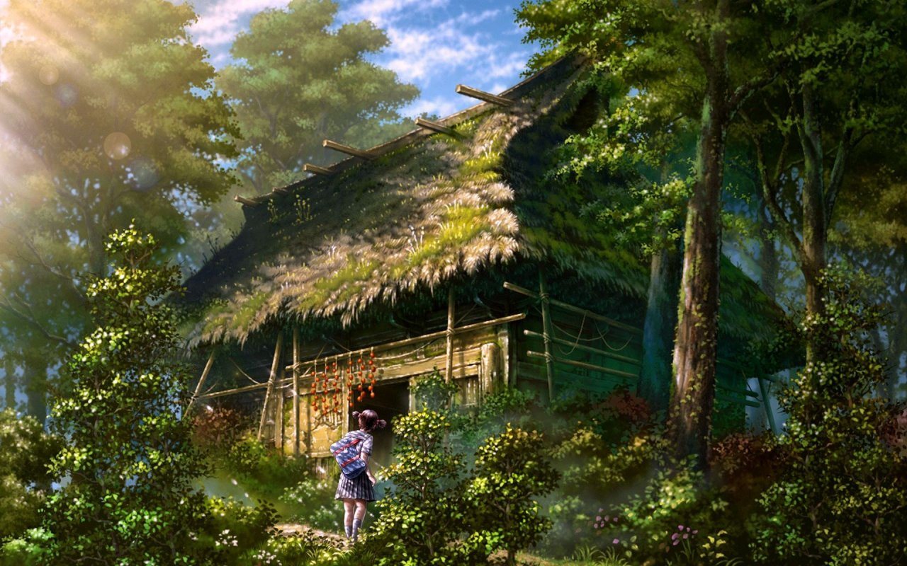 Beautiful 3d Dream Home Hd Wallpaper - Anime Forest Village - HD Wallpaper 