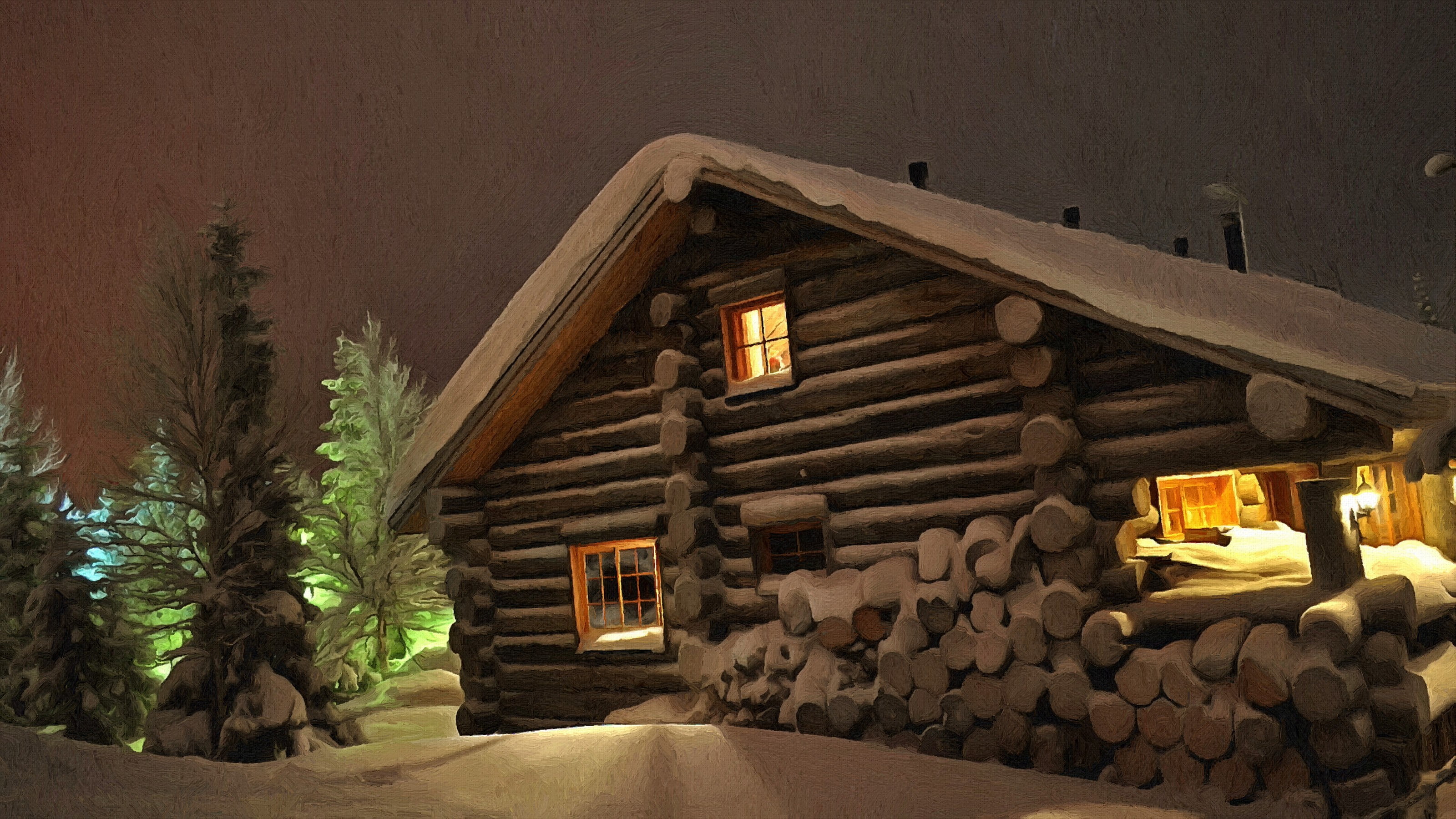 Wood House Wallpaper - HD Wallpaper 