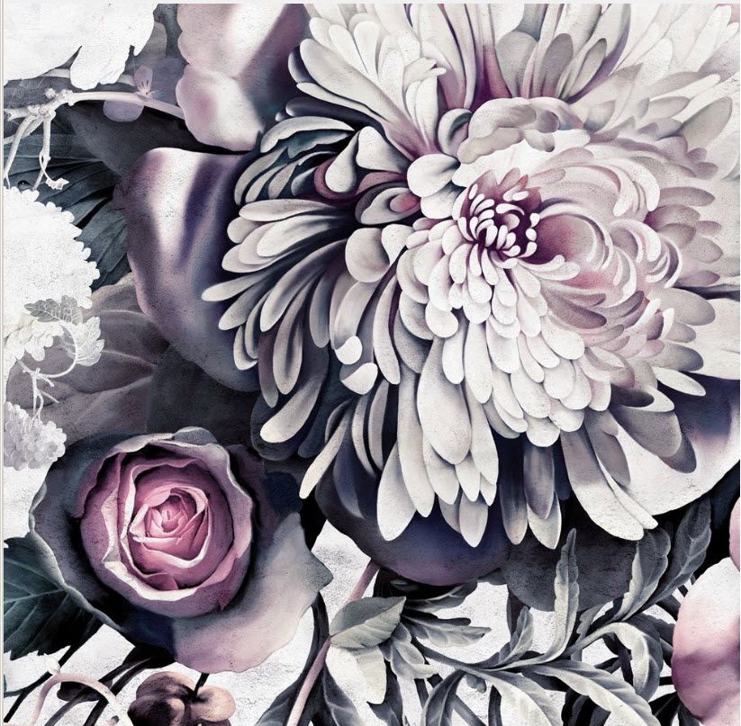 Pink Black And White Flowers - HD Wallpaper 