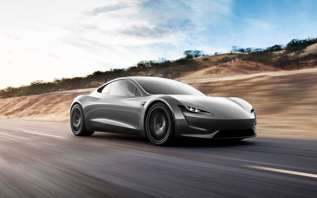 Tesla Roadster Wallpaper Black - HD Wallpaper 