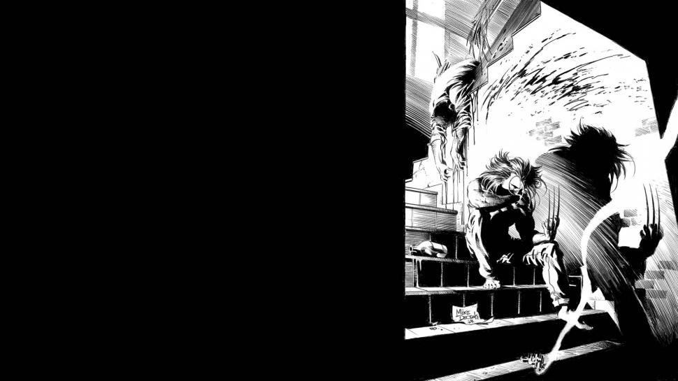 Wolverine Bw Black Shadow Blood Hd Wallpaper,cartoon/comic - HD Wallpaper 