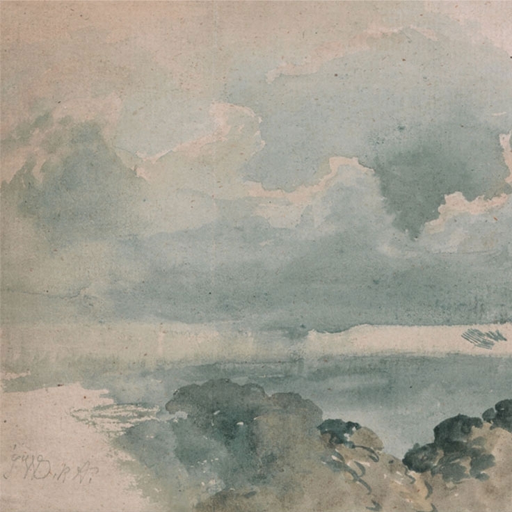 Grey Cloudy Sky Watercolor - HD Wallpaper 