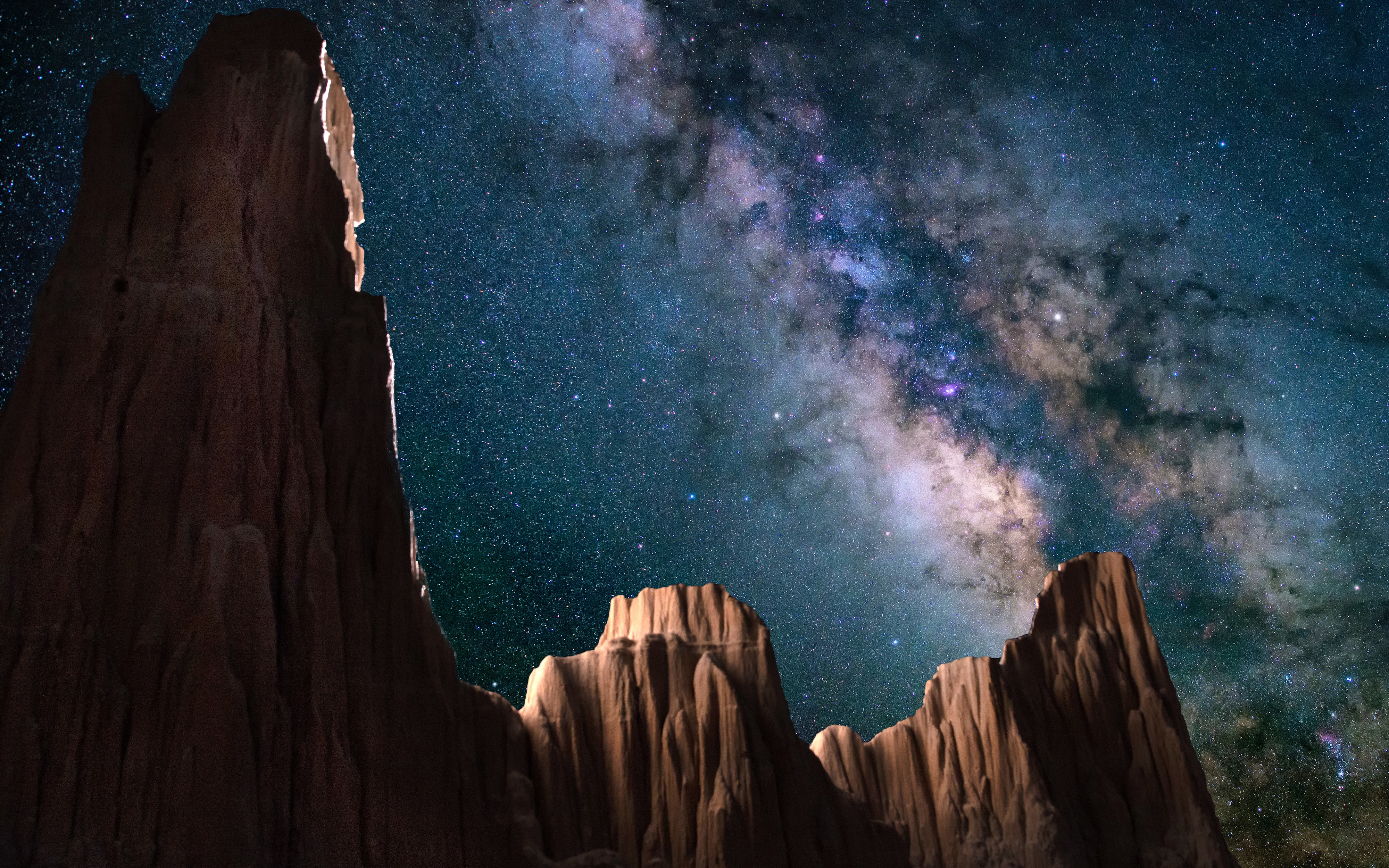 Starry Sky Cathedral Gorge State Park 4k Wallpapers - Milky Way - HD Wallpaper 