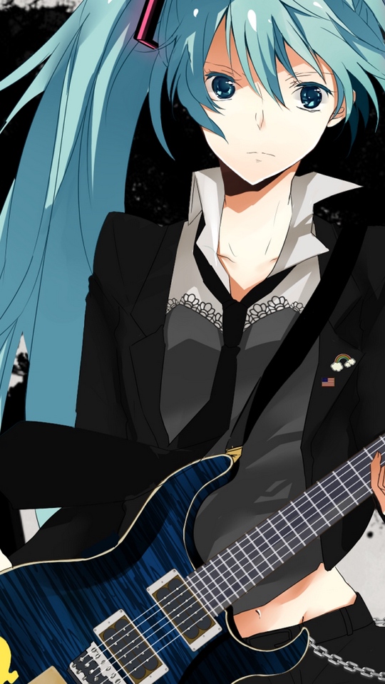 Wallpaper Girl, Cartoon, Phone, Sadness, Kitchen - Anime Guitar Girl Wallpaper Phone - HD Wallpaper 