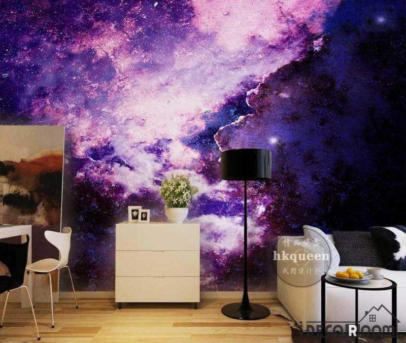 Purple Space Wallpaper Room - HD Wallpaper 