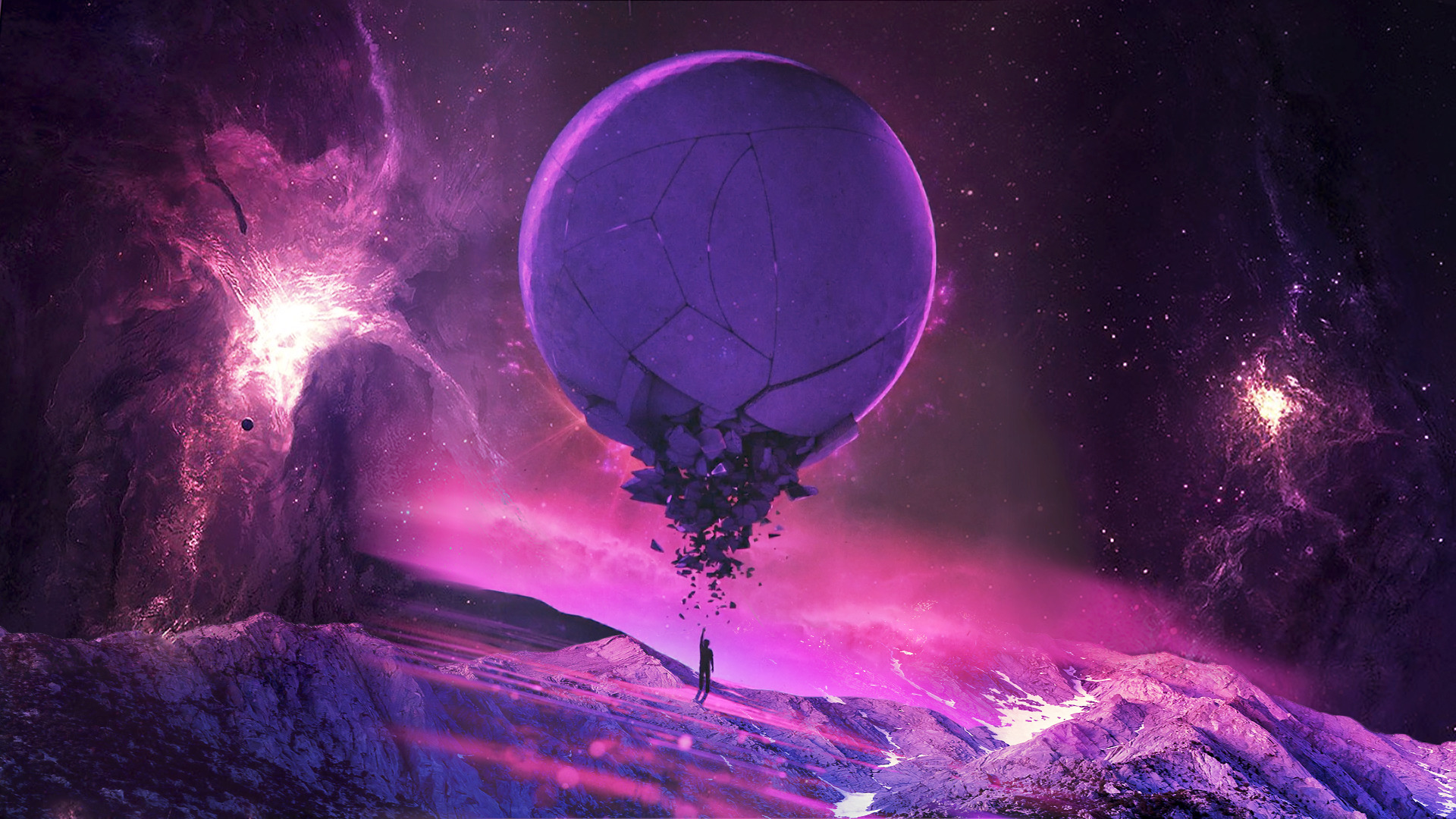 Purple Space Wallpaper 1920x1080 Wallpaper Teahub Io