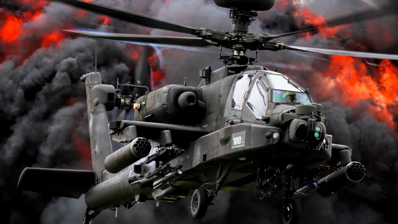Boeing Ah 64 Apache For 1366 X 768 Hdtv Resolution - Ah 64 Apache Hd - HD Wallpaper 