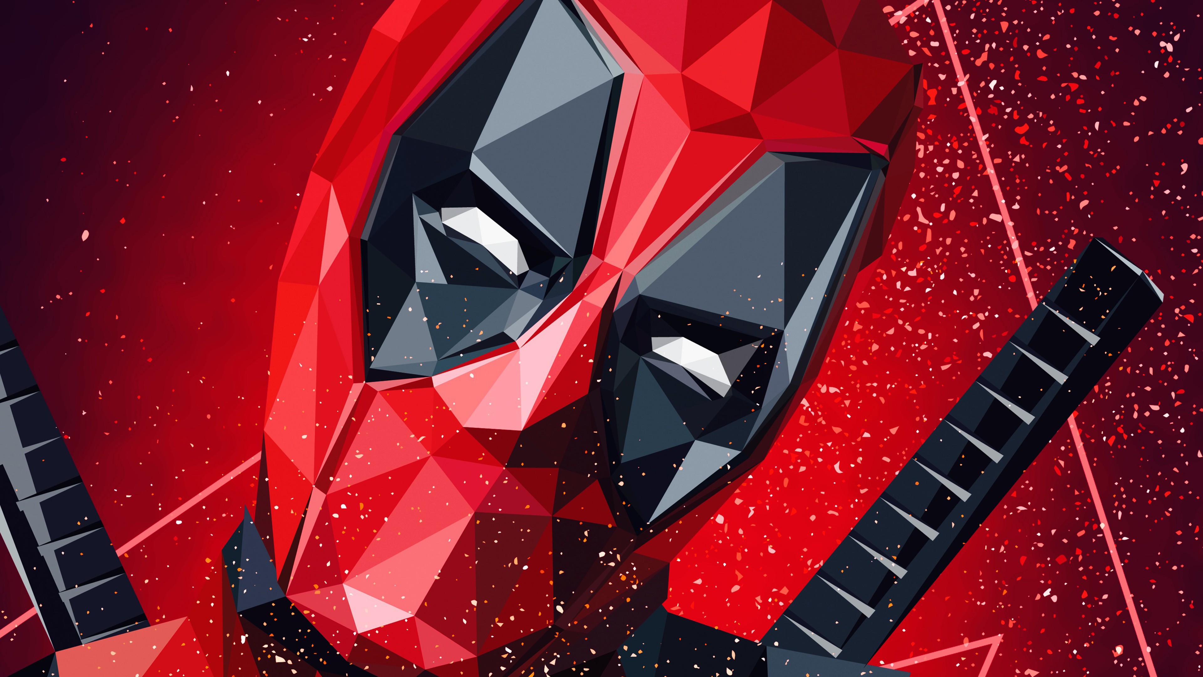 Deadpool Lowpoly Artwork 4k Wallpapers - Iphone Deadpool Wallpaper 4k - HD Wallpaper 