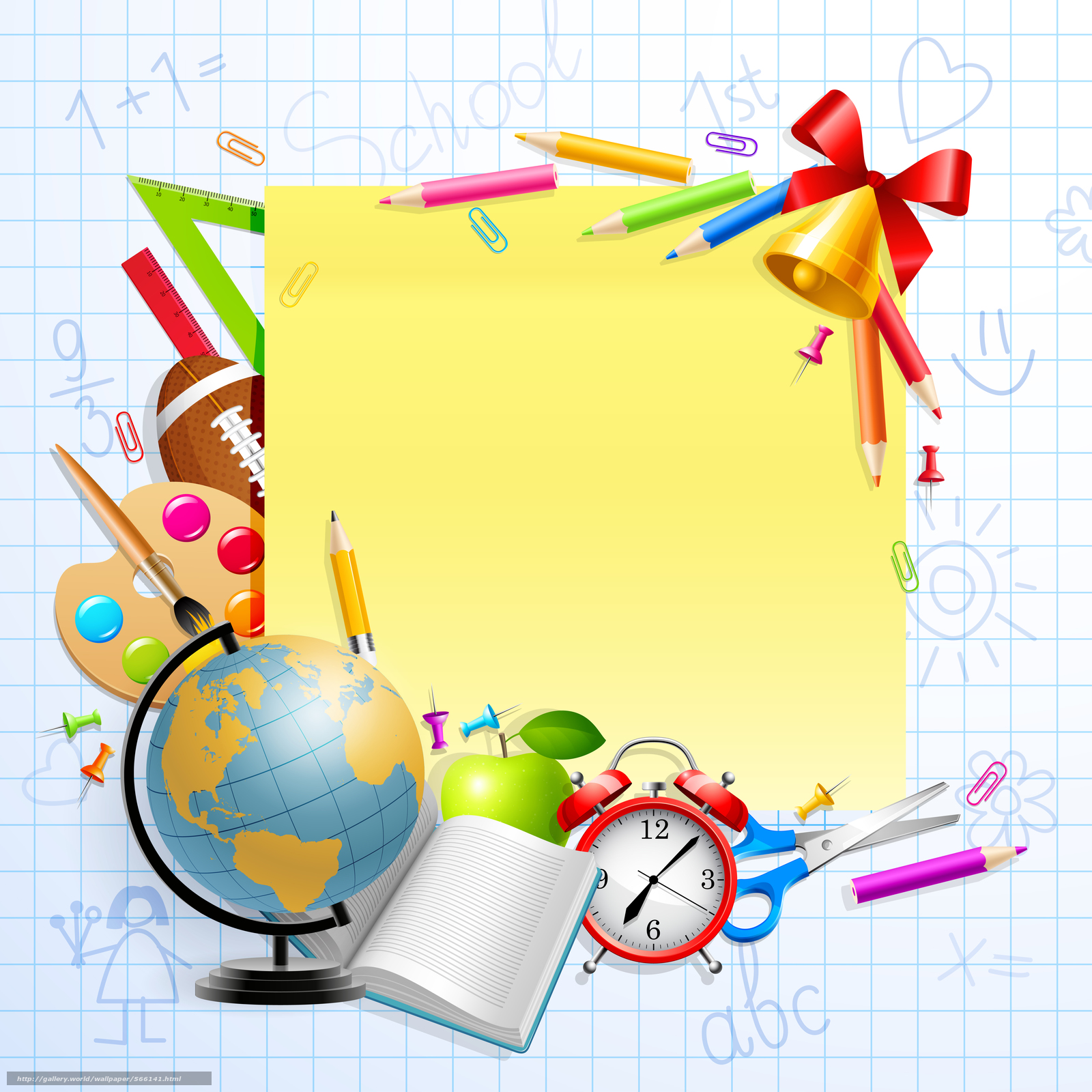 Download Wallpaper Stationery, Schedule, Back To School, - Background Design For Portfolio - HD Wallpaper 