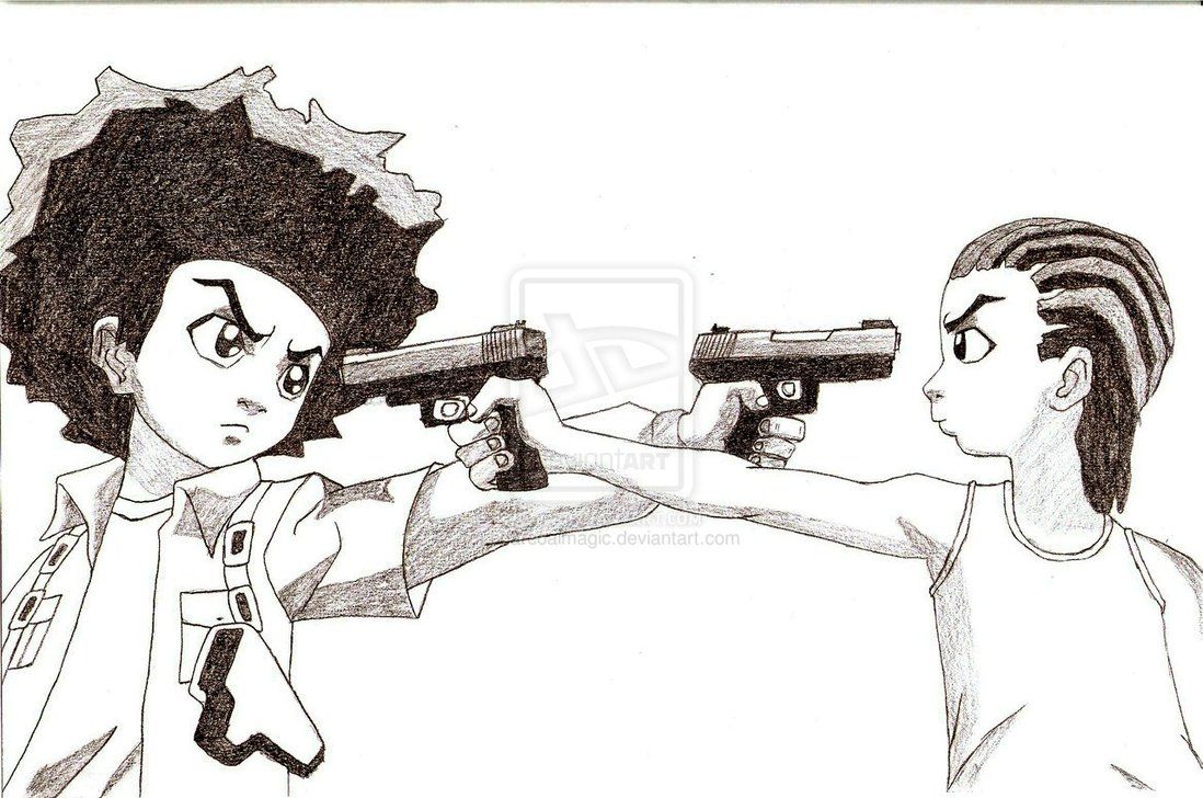 Riley Freeman Riley Freeman Wallpaper Riley Freeman - Boondocks Drawing Huey And Riley - HD Wallpaper 