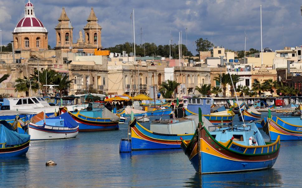 Island Of Malta, Boats, Houses, Sea Wallpaper,island - Marsaxlokk Malta - HD Wallpaper 