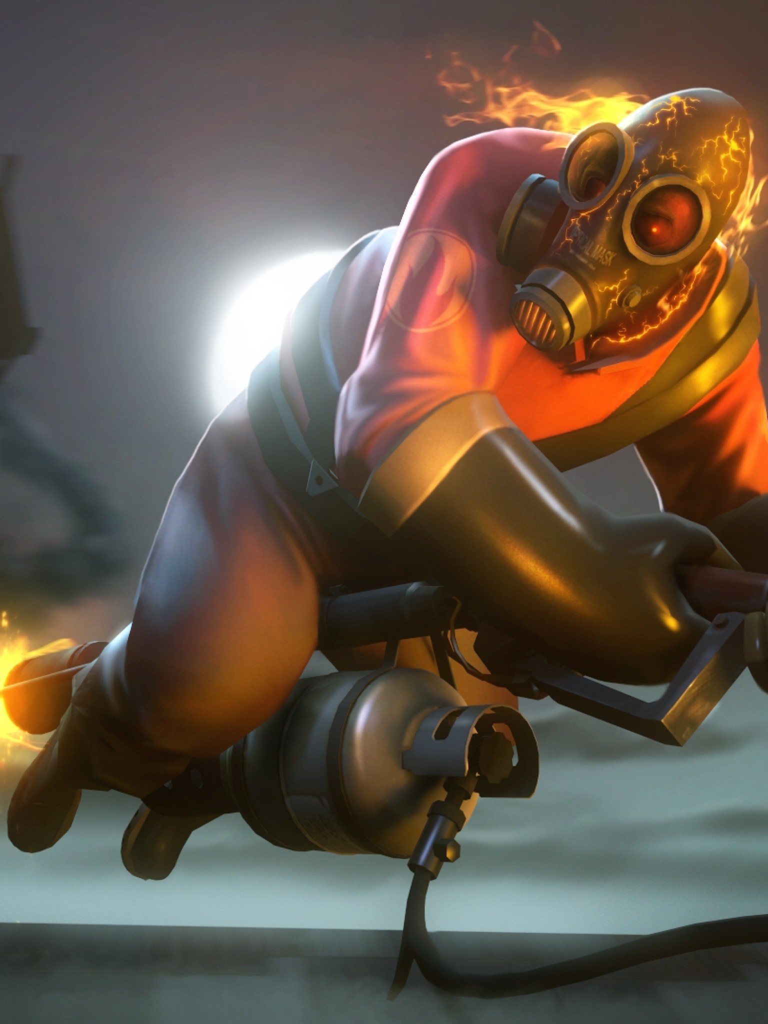 Team Fortress 2, Pyro, Fire, Flying - Team Fortress 2 - HD Wallpaper 