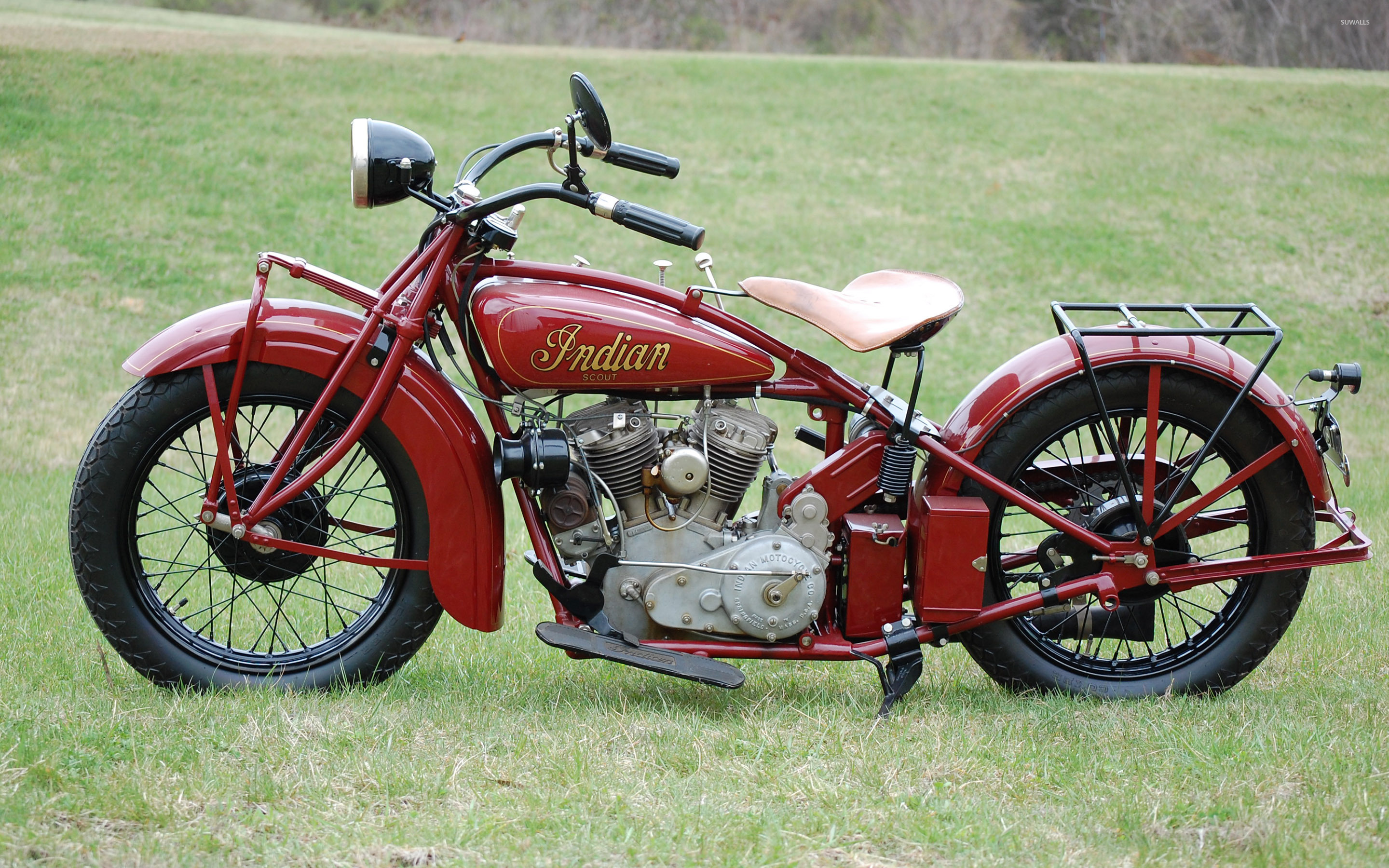 Classic Indian Motorcycle Green - HD Wallpaper 