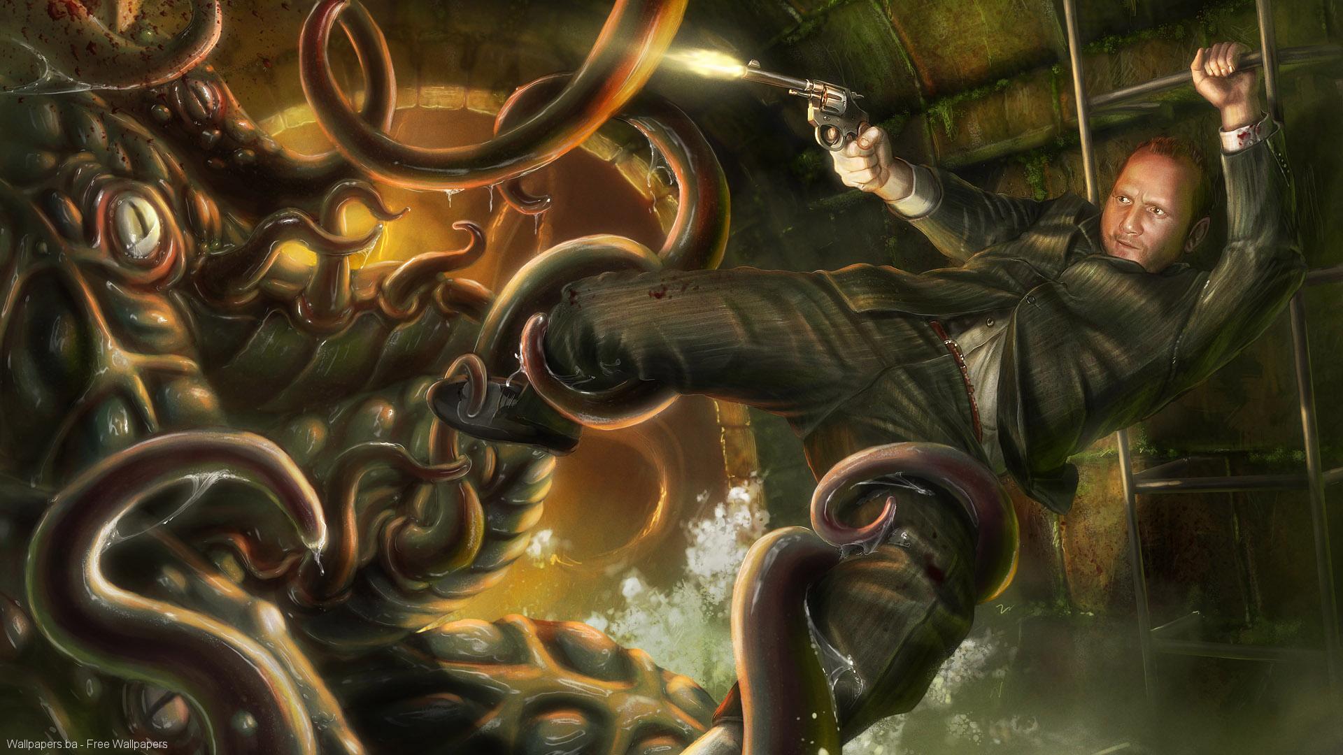 Cthulhu Wallpaper - Call Of Cthulhu Dark Corners Of The Earth Concept Art - HD Wallpaper 