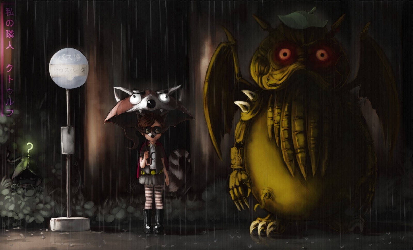 Totoro Bus Stop Parody - HD Wallpaper 