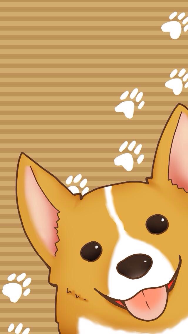Background, Corgi, And Wallpaper Image - Dog Cartoon - HD Wallpaper 