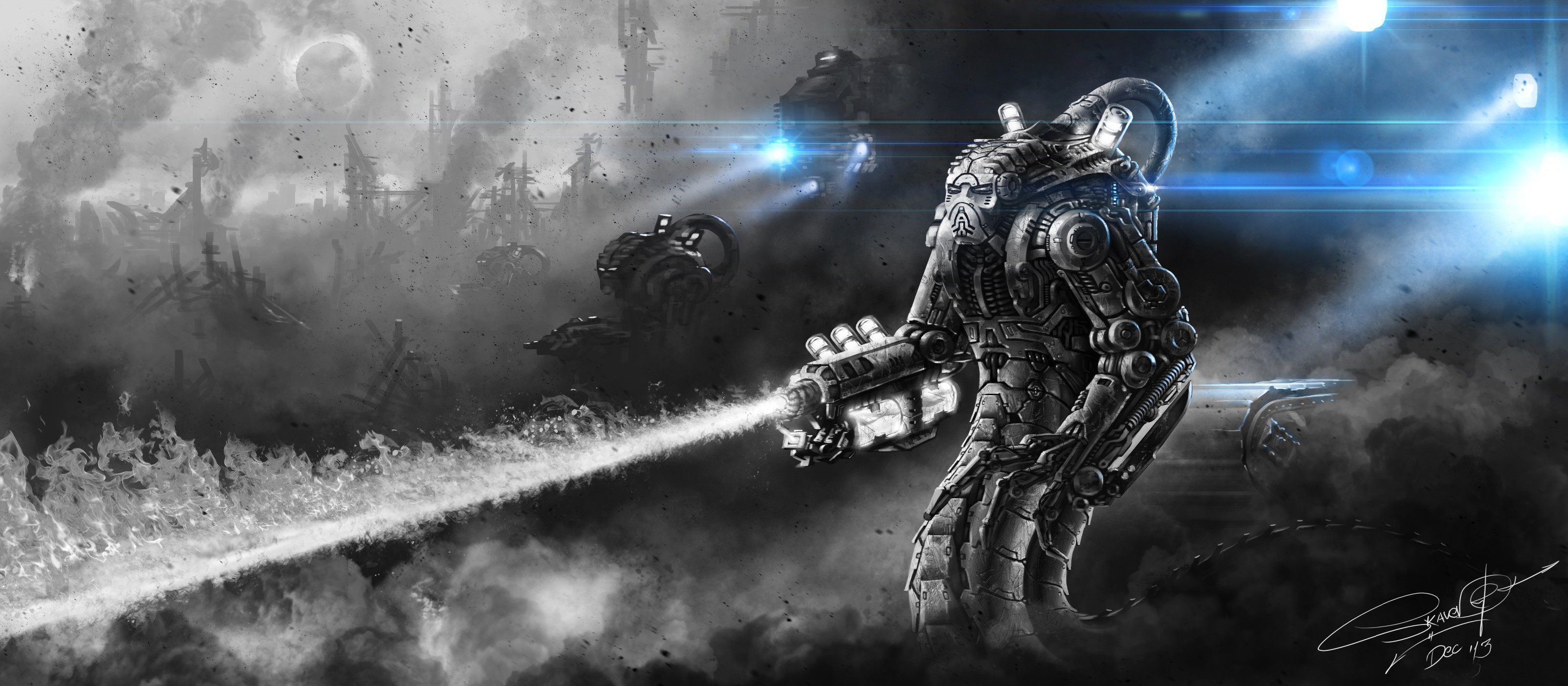 Cyborg Robot Cool War Wallpapers - Cyborg Skaven - HD Wallpaper 