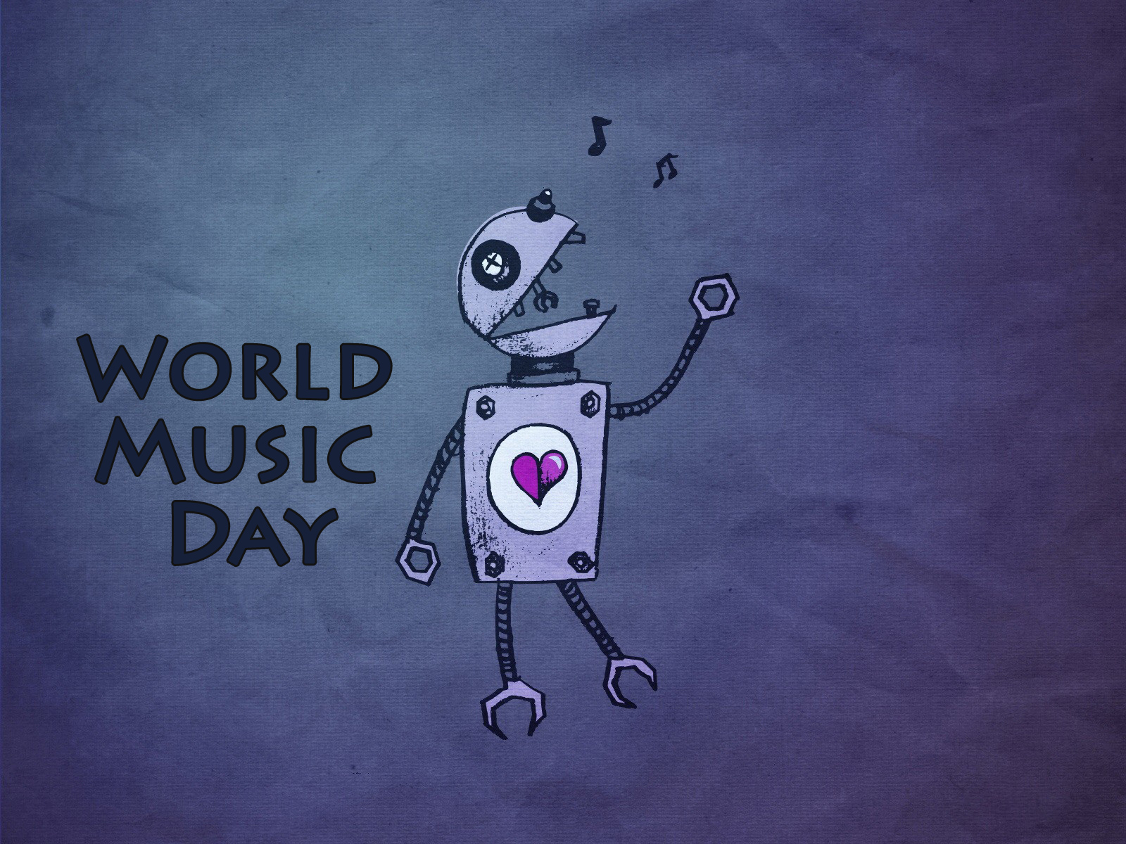 World Music Day Robo Hd Wallpaper - Робот Любовь - HD Wallpaper 