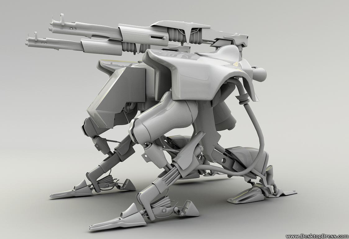Robotic Gun - Robot Guns 3d Models - HD Wallpaper 