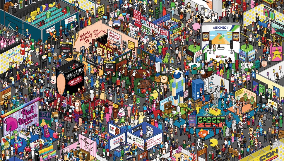 Android, Robot, Green, Pixel Art, Android Os Desktop - Where's Waldo Pixel - HD Wallpaper 