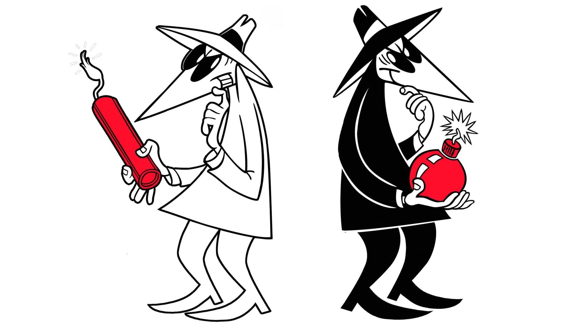 Best Spy Vs - Black And White Spy Cartoons - HD Wallpaper 