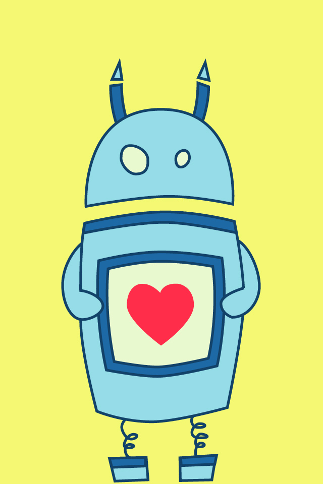 My Grinning Mind - Robot Backgrounds Simple Cute - HD Wallpaper 