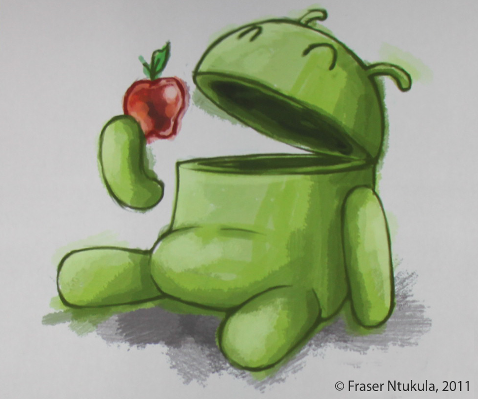 Android Eat Apple Png - HD Wallpaper 