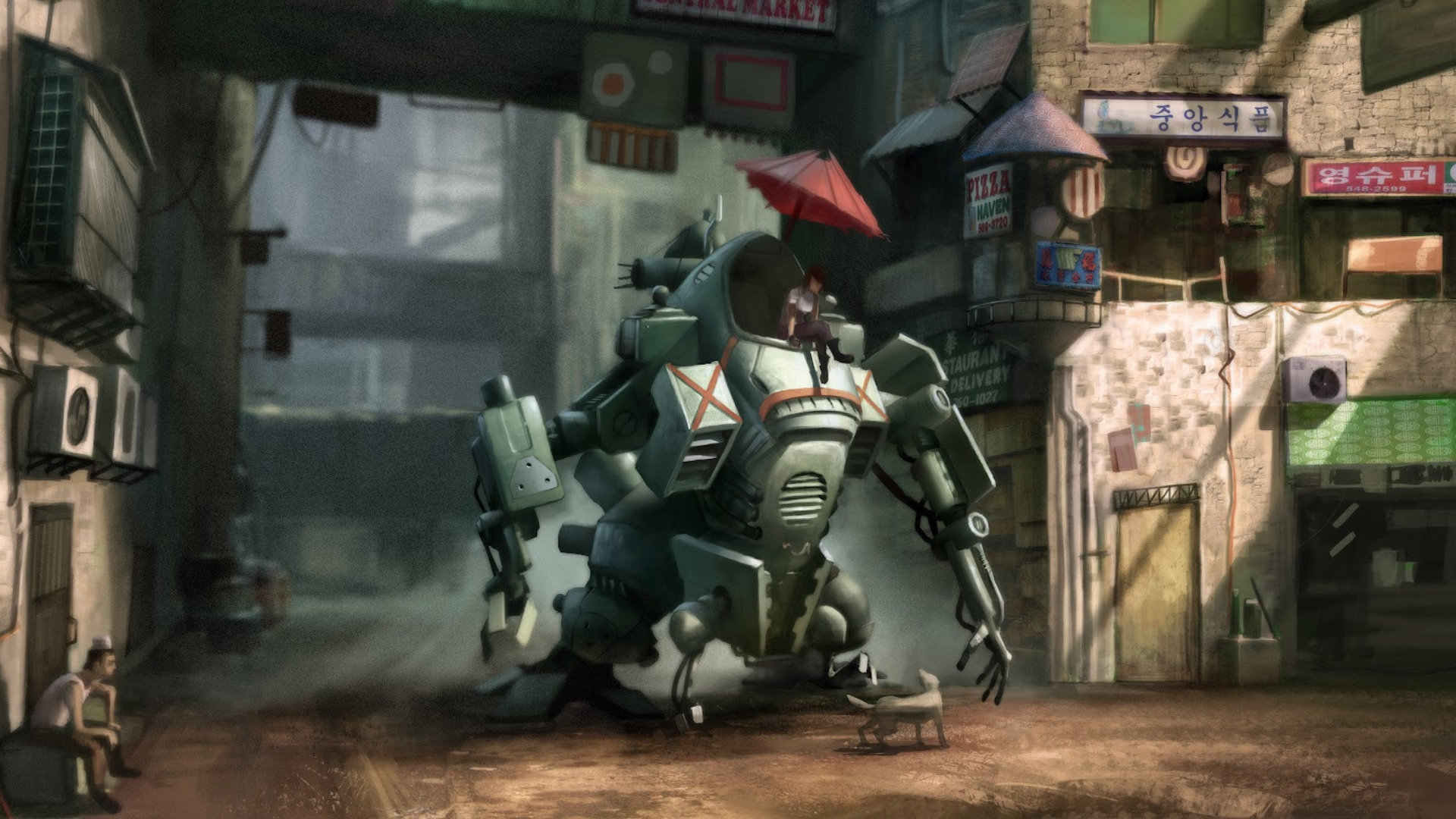 High Resolution Robot Hd 1080p Wallpaper Id - Robot Slum - HD Wallpaper 