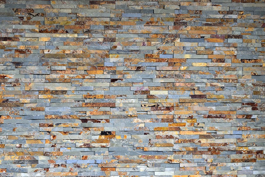 Gray, Brown, Mosaic Wallpaper, Brick Wall, Design, - Exterior Wall Bricks Design - HD Wallpaper 