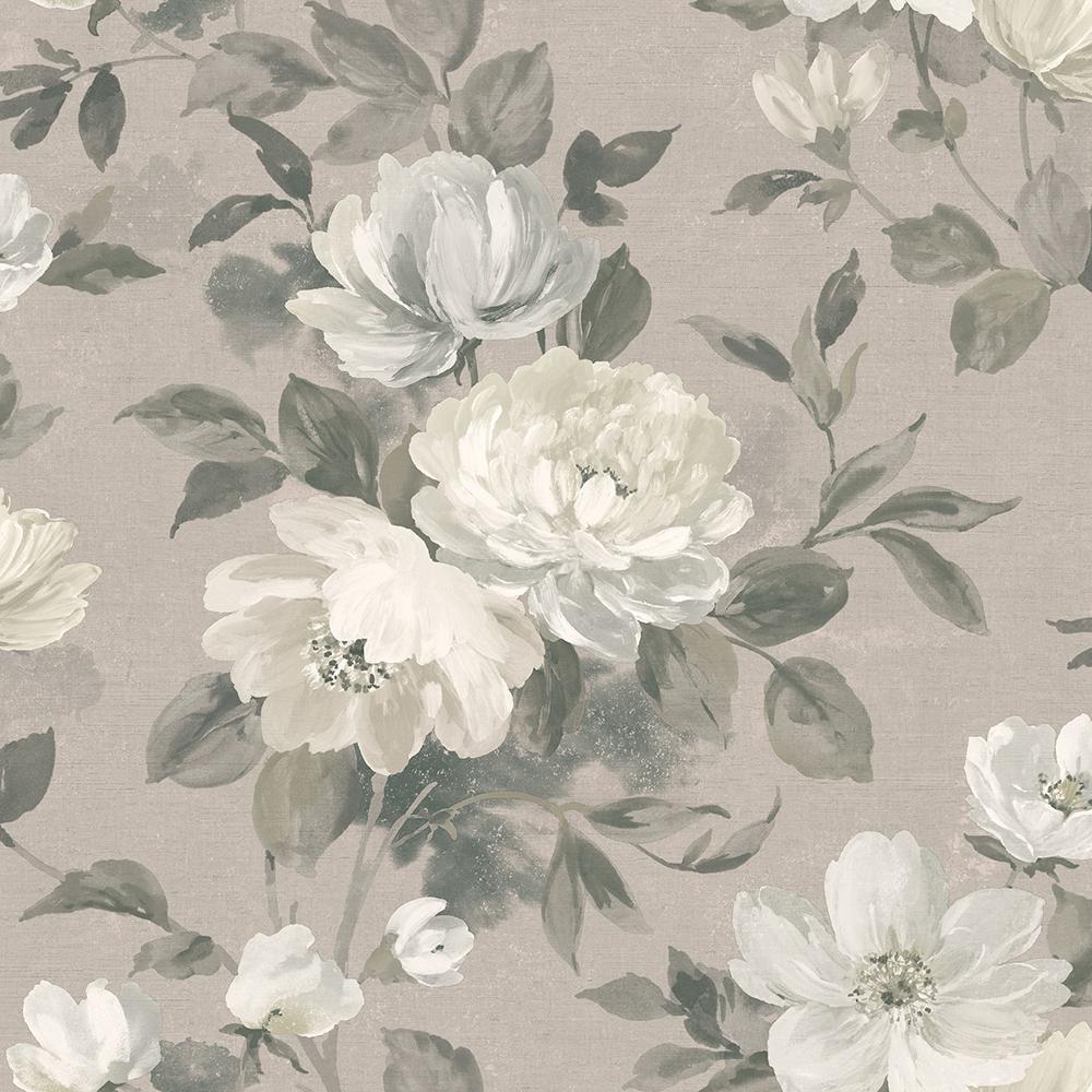Grey Floral - HD Wallpaper 
