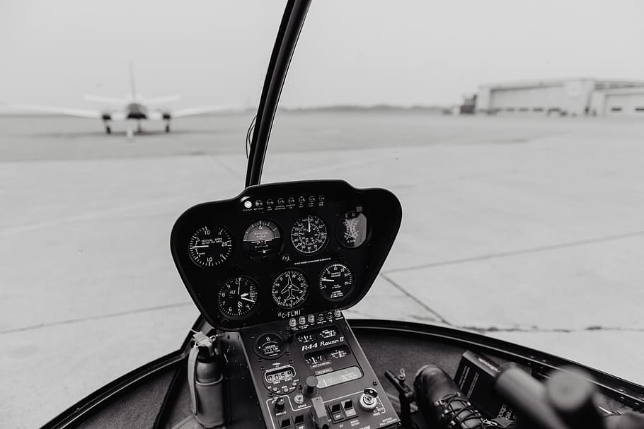 Black Aircraft Dashboard, Pilot, Control Panel, Dial, - Airplane - HD Wallpaper 