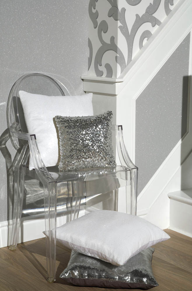 Arthouse Glitterati Plain Wallpaper Platinum - HD Wallpaper 