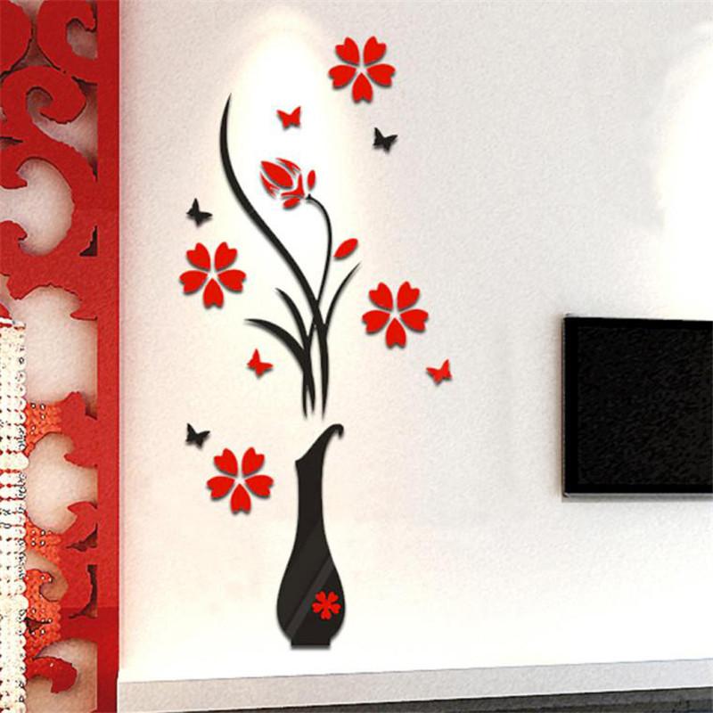 Flower Vase Wall Stickers - HD Wallpaper 