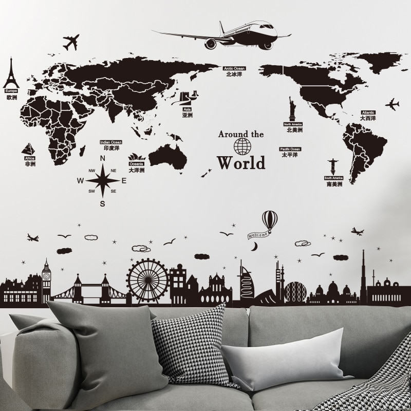World Map Sticker - HD Wallpaper 
