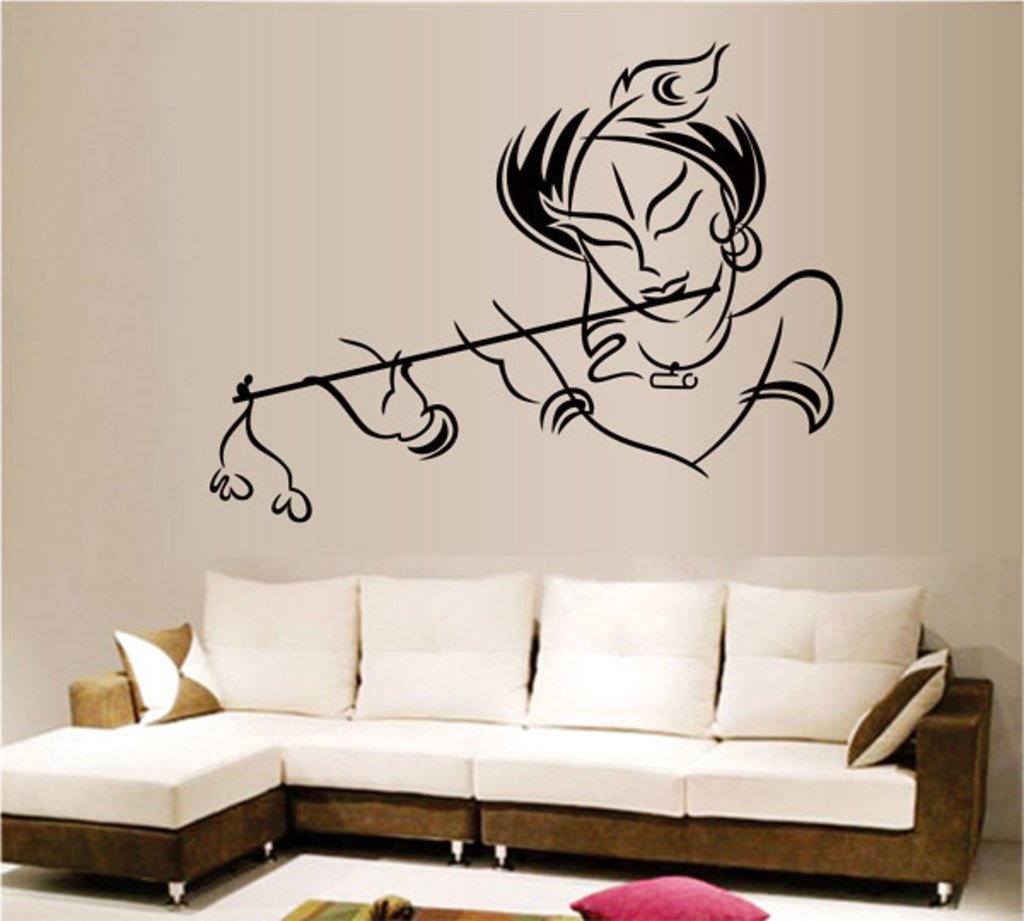 Wall Design Sticker - Simple Wall Painting For Living Room - HD Wallpaper 