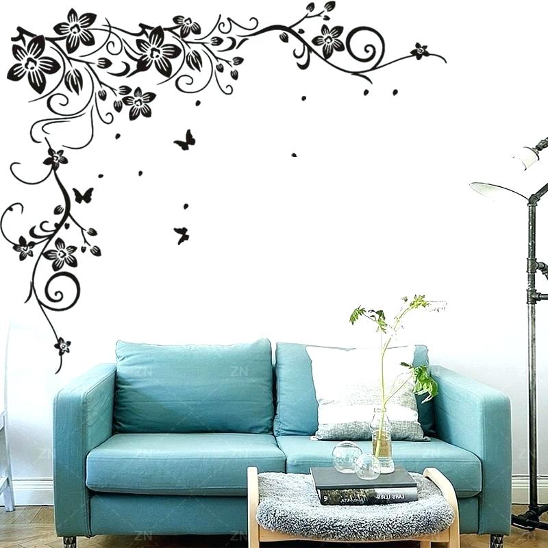 Wall Decals For Bedrooms Butterfly Vine Corner Flower - Ranke Hintergrund - HD Wallpaper 